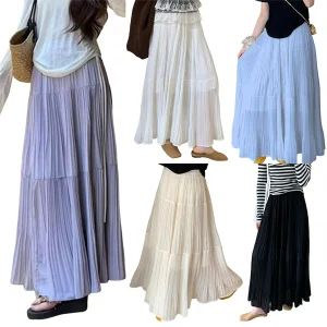 Women s Lightweight Maxi Skirt with Elastic Waistband