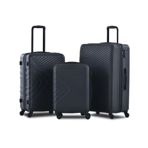 3 Piece Luggage Sets, ABS Lightweight Suitcase Spinner Wheels, TSA Lock,