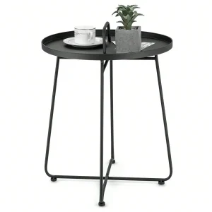 Outdoor Metal Patio End Side Table Weather Resistant