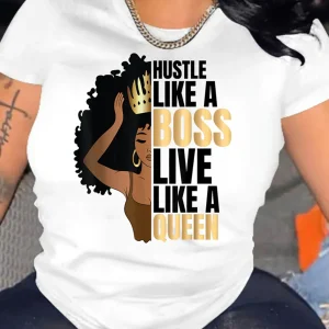 Vibrant Figure & Letter Print Crew Neck T-Shirt