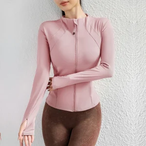 Solid color  long yoga jackets woman