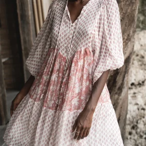 Boho Style V-Neck Sleeveless Floral Print Maxi Dress with Ruffle Hem